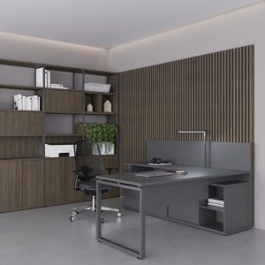 Mesa Executiva com Credenza Esq. Pé Quadro
