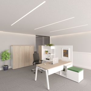 Mesa Executiva com Credenza Pé Cavalete Esq.