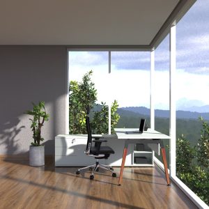 Mesa Executiva com Credenza Pé Cavalete